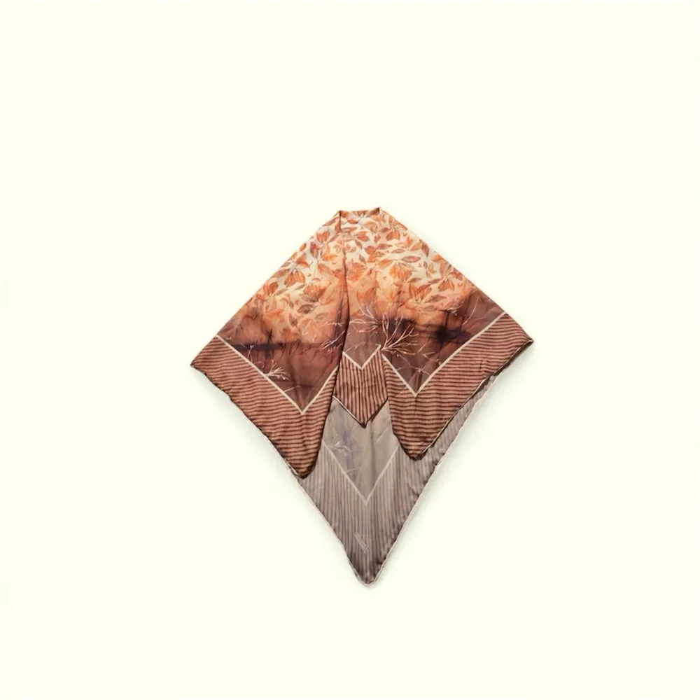 Soft Elegant Brown and Orange Scarf For Women/ Size X- Large